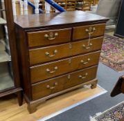 A late 18th century oak chest of drawers, width 95cm, depth 49cm, height 91cm**CONDITION REPORT**