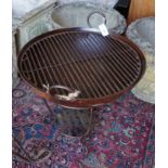 A wrought and cast iron fire pit on stand, diameter 62cm, height 65cm**CONDITION REPORT**PLEASE