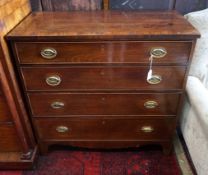 A George IV banded mahogany chest of drawers, width 91cm, depth 45cm, height 90cm**CONDITION