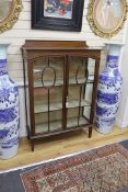 An Edwardian display cabinet, width 99cm, depth 37cm, height 144cm**CONDITION REPORT**PLEASE
