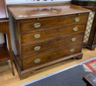A George III mahogany chest, fitted four long graduated drawers, and brushing slide, width 98cm,