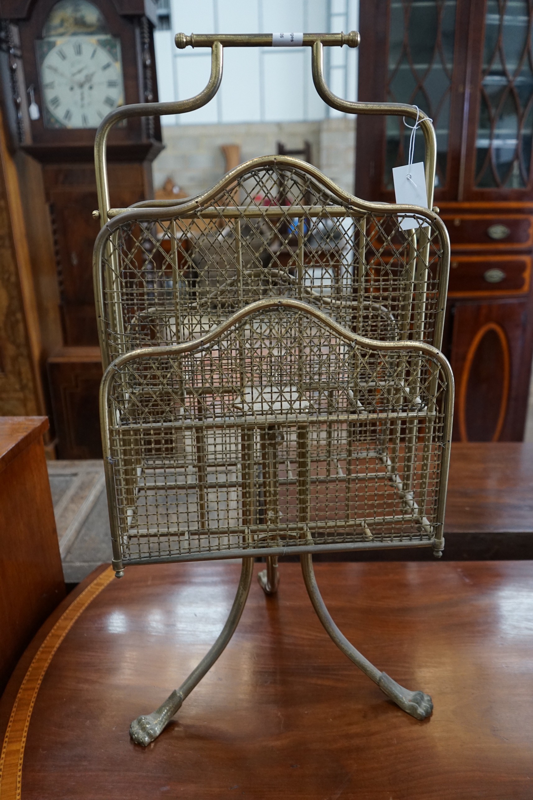 An Edwardian gilt metal wirework four division magazine rack**CONDITION REPORT**PLEASE NOTE:- - Image 2 of 3