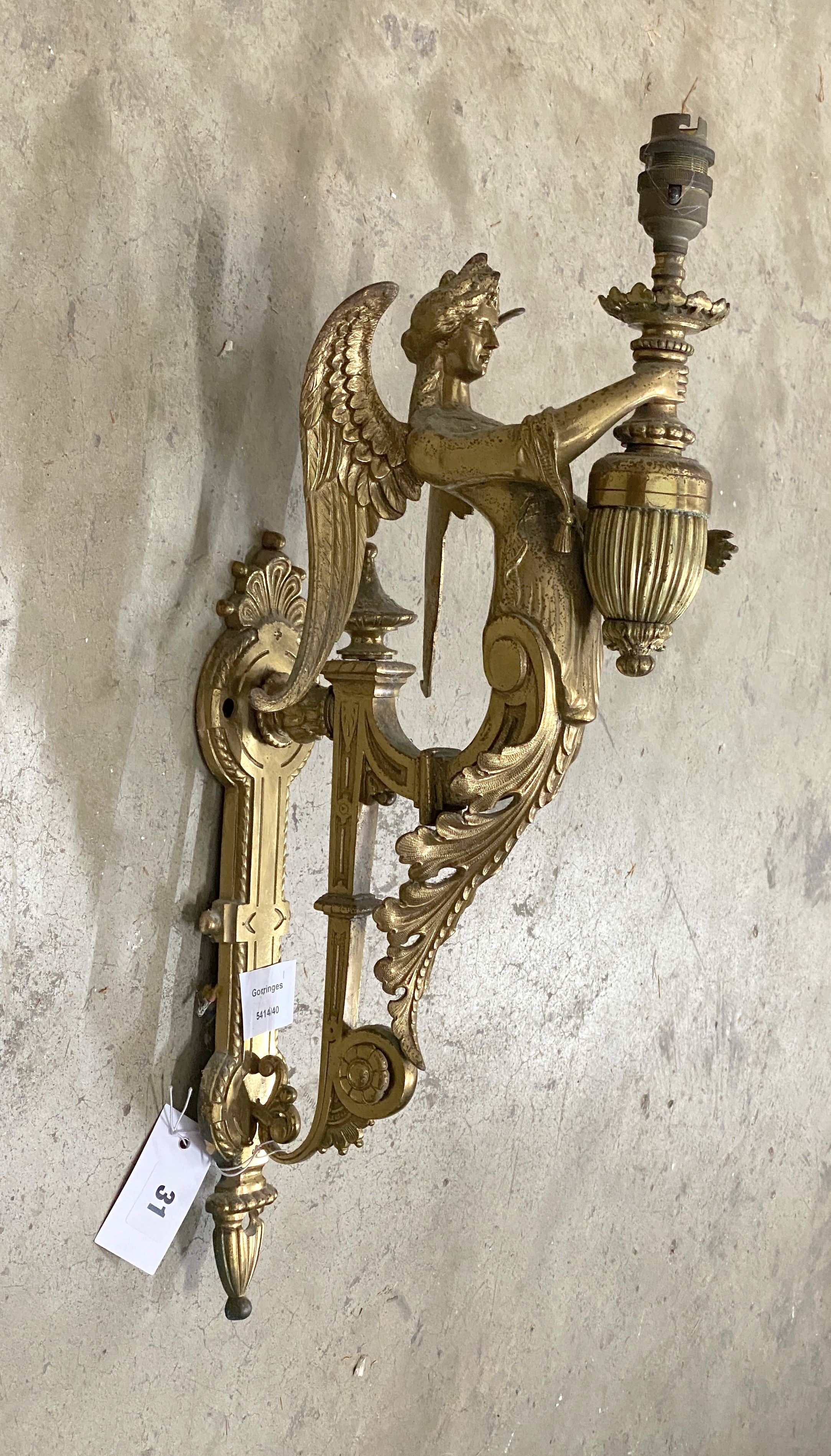 A brass single caryatid wall light, height 50cm**CONDITION REPORT**PLEASE NOTE:- Prospective - Image 2 of 4