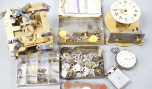 A silver pocket watch, various wrist watches and watch and clock parts and movements**CONDITION