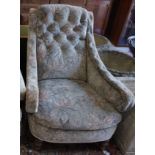 A Victorian walnut upholstered armchair, width 80cm, depth 110cm, height 94cm**CONDITION REPORT**