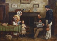 Victorian School, oil on canvas, 'The Sailor's Return', 45 x 60cm**CONDITION REPORT**PLEASE NOTE:-
