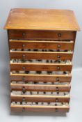 Entomology - a collection of beetle specimens, in an eight drawer collector's chest, 53 cm high,