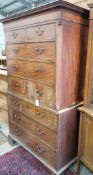 A George III chest on chest, width 106cm, depth 56cm, height 189cm**CONDITION REPORT**PLEASE