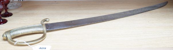 An early 19th century French sabre, the blade stamped HENRAUX, 73cm long**CONDITION REPORT**PLEASE