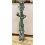 A large Chinese Shang style bronze figure, 73cm tall**CONDITION REPORT**PLEASE NOTE:- Prospective