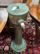 A Donkin and Co ships steering column, height 86cm.**CONDITION REPORT**PLEASE NOTE:- Prospective