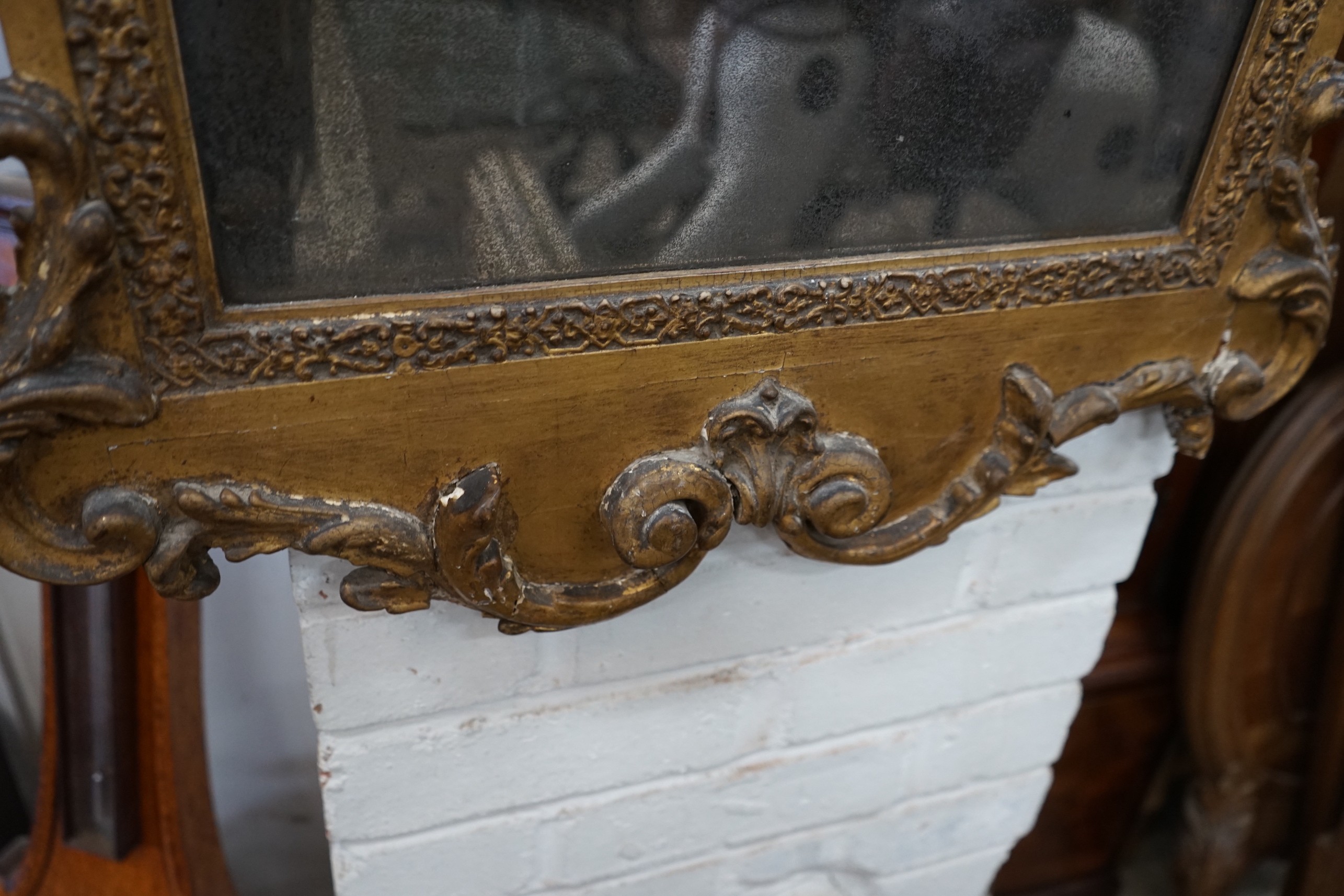 A 19th century carved giltwood wall mirror, width 61cm, height 110cm**CONDITION REPORT**PLEASE - Image 4 of 4