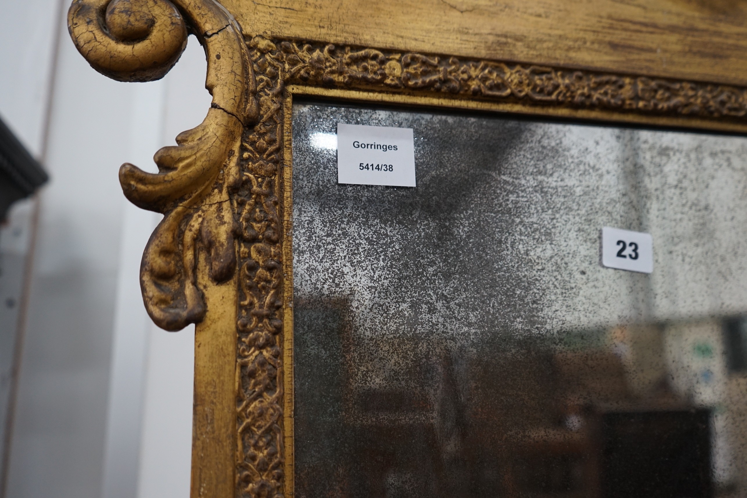 A 19th century carved giltwood wall mirror, width 61cm, height 110cm**CONDITION REPORT**PLEASE - Image 3 of 4