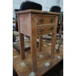 A Victorian pine two drawer book press table, width 50cm, depth 36cm, height 71cm**CONDITION