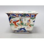 A Chinese wucai square bowl, 12cm wide**CONDITION REPORT**PLEASE NOTE:- Prospective buyers are