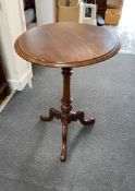 A Victorian circular mahogany tripod table, diameter 52cm, height 69cm