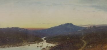 George Trevor (fl.1920's-40's), watercolour, Dartmoor landscape, signed, 17 x 35cm