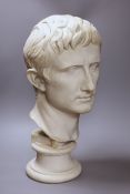 A resin classical bust of Julius Caesar,50 cms high,