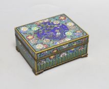A Japanese Meiji period cloisonné enamel box, 12cm wide