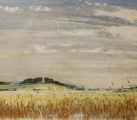Charles Brambry, watercolour, 'Iken, from Snape, Suffolk', signed, 24 x 28cm