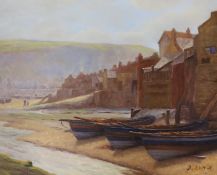 D. Long, oil on canvas, Estuary at low tide, signed, 41 x 51cm, unframed