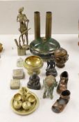 A quantity of mixed metalware including Nigerian, Chinese, etc.