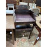 A 19th century painted provincial pine washstand, width 49cm, depth 39cm, height 102cm