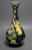 A Moorcroft pottery vase, decorated with the "Water Lilly" pattern, by Rachel Bishop, 31cm