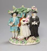 A Derby ‘tithe pig’ group, late 18th century, 15cm
