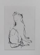 Julian Dyson (1936-2003), lithograph, Study of a cat, signed and dated '98 in the plate, 20 x 14cm