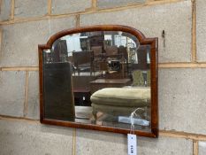 An 18th century style walnut bevelled wall mirror, width 49cm, height 39cm