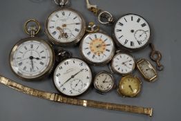 Two silver open faced pocket watches including Catesbys Ltd Record Lever, a German 800 pocket watch,