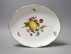 A Ludwigsburg porcelain floral oval dish,24.5 cms wide,