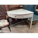 An early 20th century painted corner table, width 108cm, depth 74cm, height 77cm