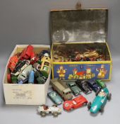 A collection of 1940’/50’s Dinky Toys, and various hollow-cast lead toy soldiers