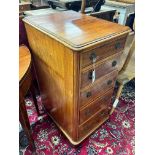 A Victorian mahogany five drawer pillar chest, width 42cm, depth 53cm, height 89cm.