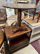 A Victorian mahogany two tier table (cut down buffet), width 76cm, depth 50cm, height 77cm