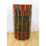 A large sub Saharan tribal drum, 96cm tall