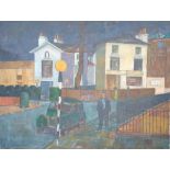 Neaamras (Modern British), oil on canvas, Street scene, signed and dated '57, a studio nude sketch