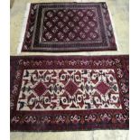 A Belouch rug and one other rug, larger 146 x 83cm