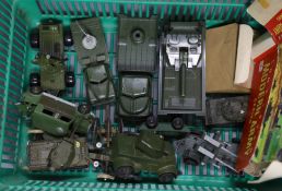 A group of die-cast military vehicles, Modern Army Series, W Britain, etc.