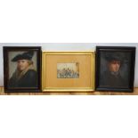 Dutch School, two pastel portraits of gentleman, one monogrammed EL, 24 x 18cm and a small
