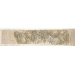 A Chinese landscape scroll painting on silk, Qing dynasty inscribed and signed, artist’s seal and