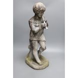 A 20th century lead garden statue of Pan, 58cms high.