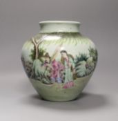 A Chinese famille rose figural vase, 21cm