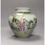 A Chinese famille rose figural vase, 21cm