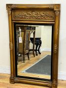 A Regency giltwood and gesso pier glass, width 62cm, height 102cm