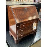 A miniature George III style banded mahogany bureau, width 31cm, depth 19cm, height 36cm