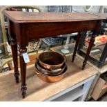 A Victorian mahogany console table, width 100cm, depth 32cm, height 77cm