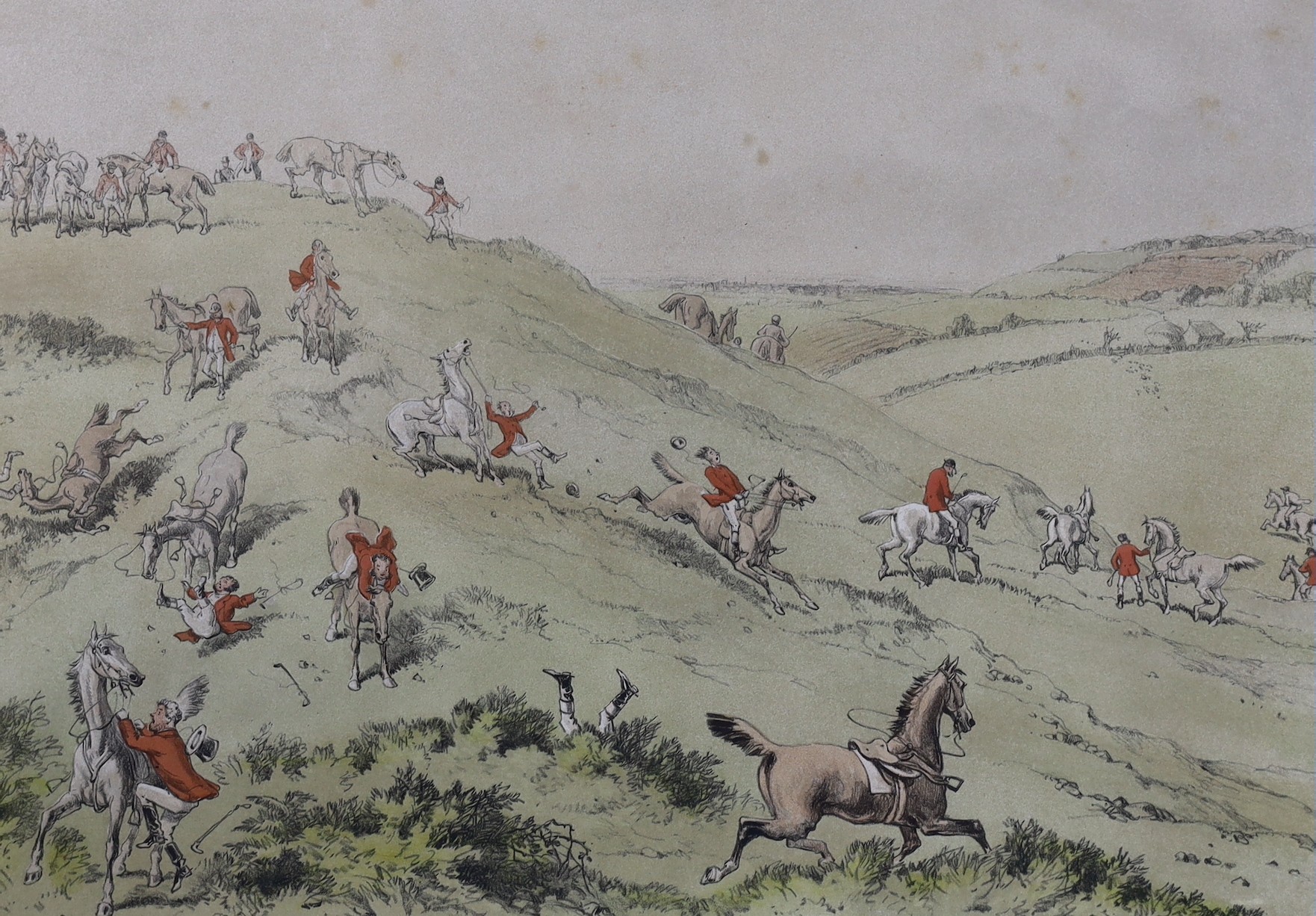 A group of assorted pictures and prints including a set of eight hunting scenes and assorted 18th - Image 5 of 6